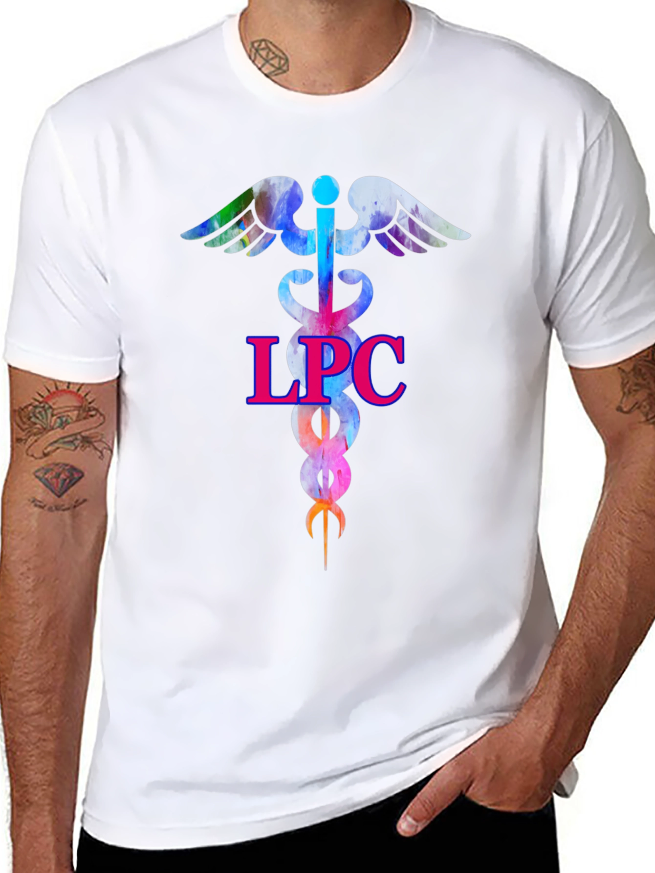 LPC Therapist Caduceus T-Shirt - Counselor Gift