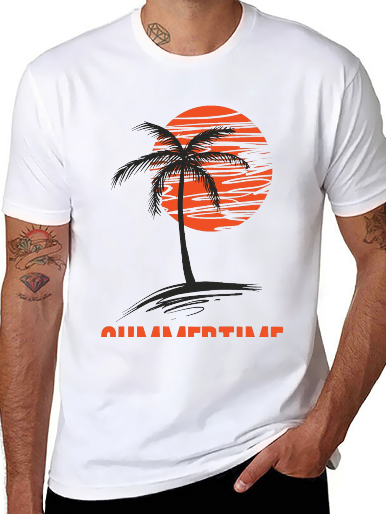 Summertime Palm Tree Graphic T-Shirt