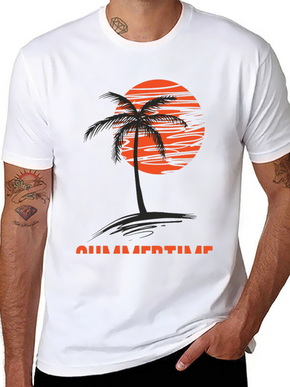Summertime Palm Tree Graphic T-Shirt