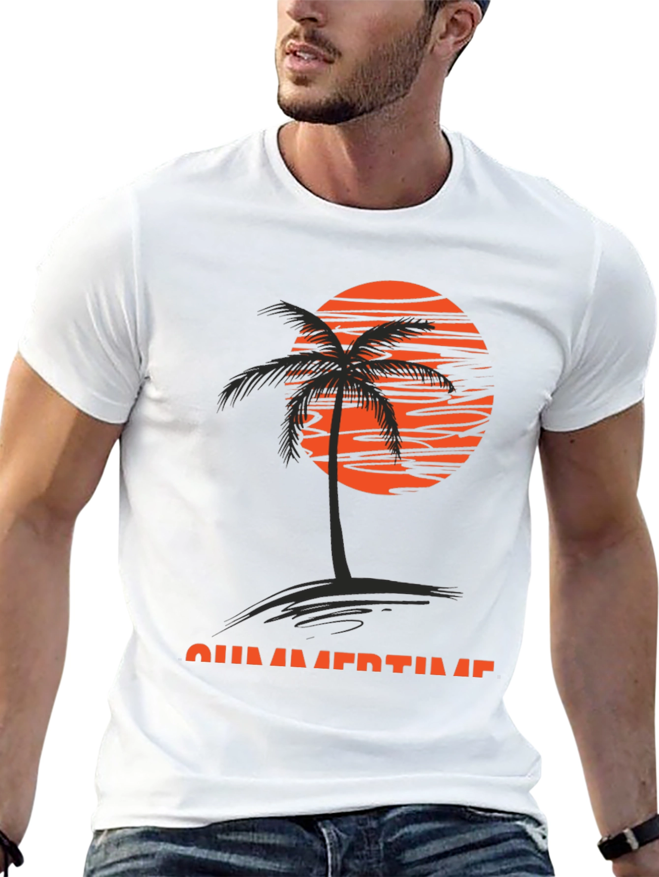 Summertime Palm Tree Graphic T-Shirt