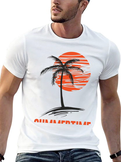 Summertime Palm Tree Graphic T-Shirt