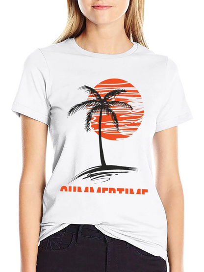 Summertime Palm Tree Graphic T-Shirt