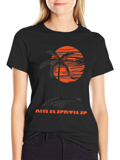 Summertime Palm Tree Graphic T-Shirt