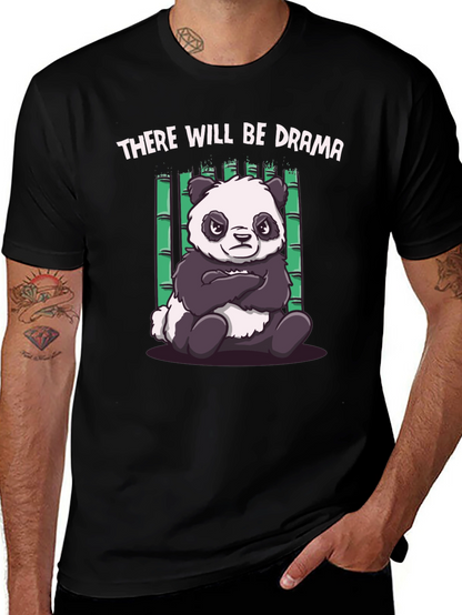 Drama Panda Black T-Shirt - Funny Graphic Tee
