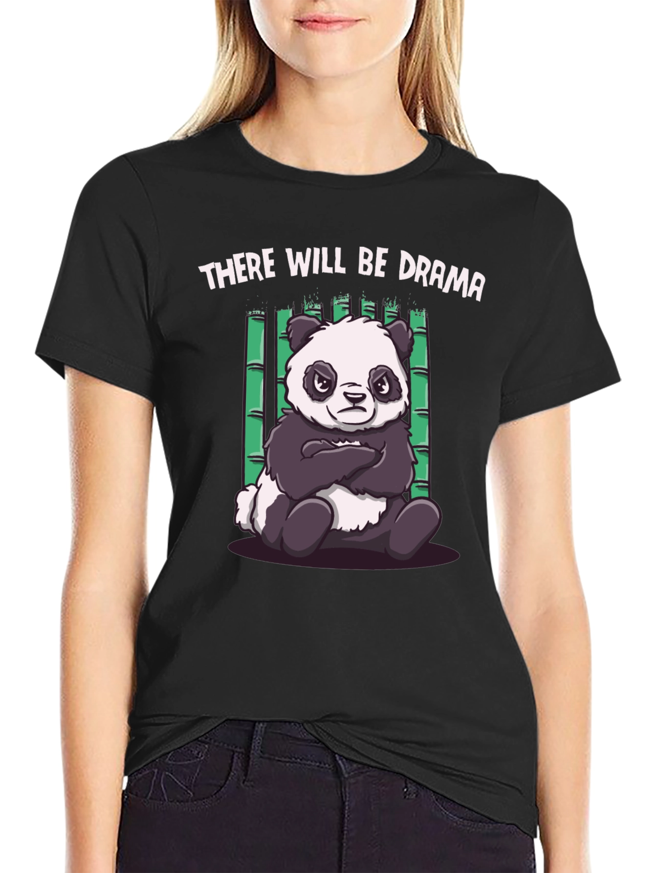 Drama Panda Black T-Shirt - Funny Graphic Tee