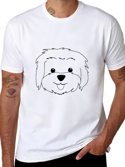 Cute Dog Graphic Tee - Black
