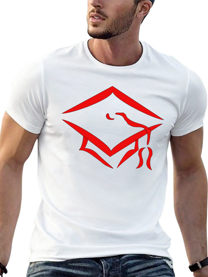 Graduation Cap Graphic Tee - Stylish Black Cotton T-Shirt