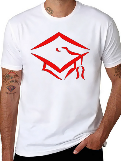 Graduation Cap Graphic Tee - Stylish Black Cotton T-Shirt