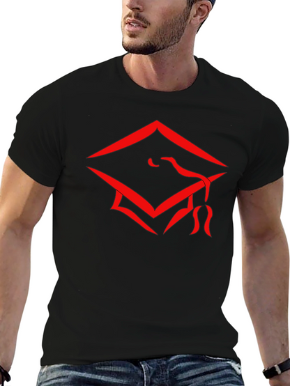 Graduation Cap Graphic Tee - Stylish Black Cotton T-Shirt