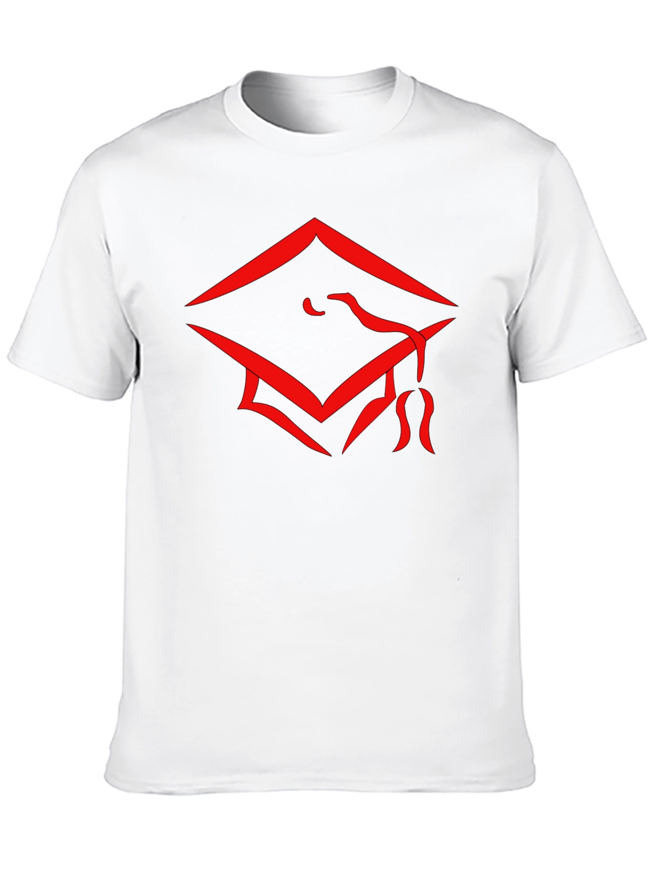 Graduation Cap Graphic Tee - Stylish Black Cotton T-Shirt