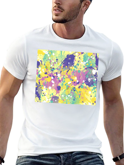 Abstract Splatter Art Black T-Shirt