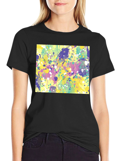 Abstract Splatter Art Black T-Shirt