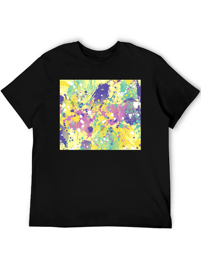 Abstract Splatter Art Black T-Shirt