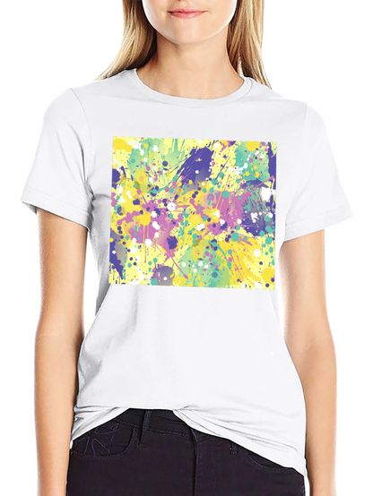 Abstract Splatter Art Black T-Shirt