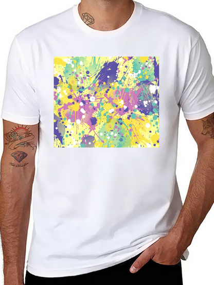 Abstract Splatter Art Black T-Shirt