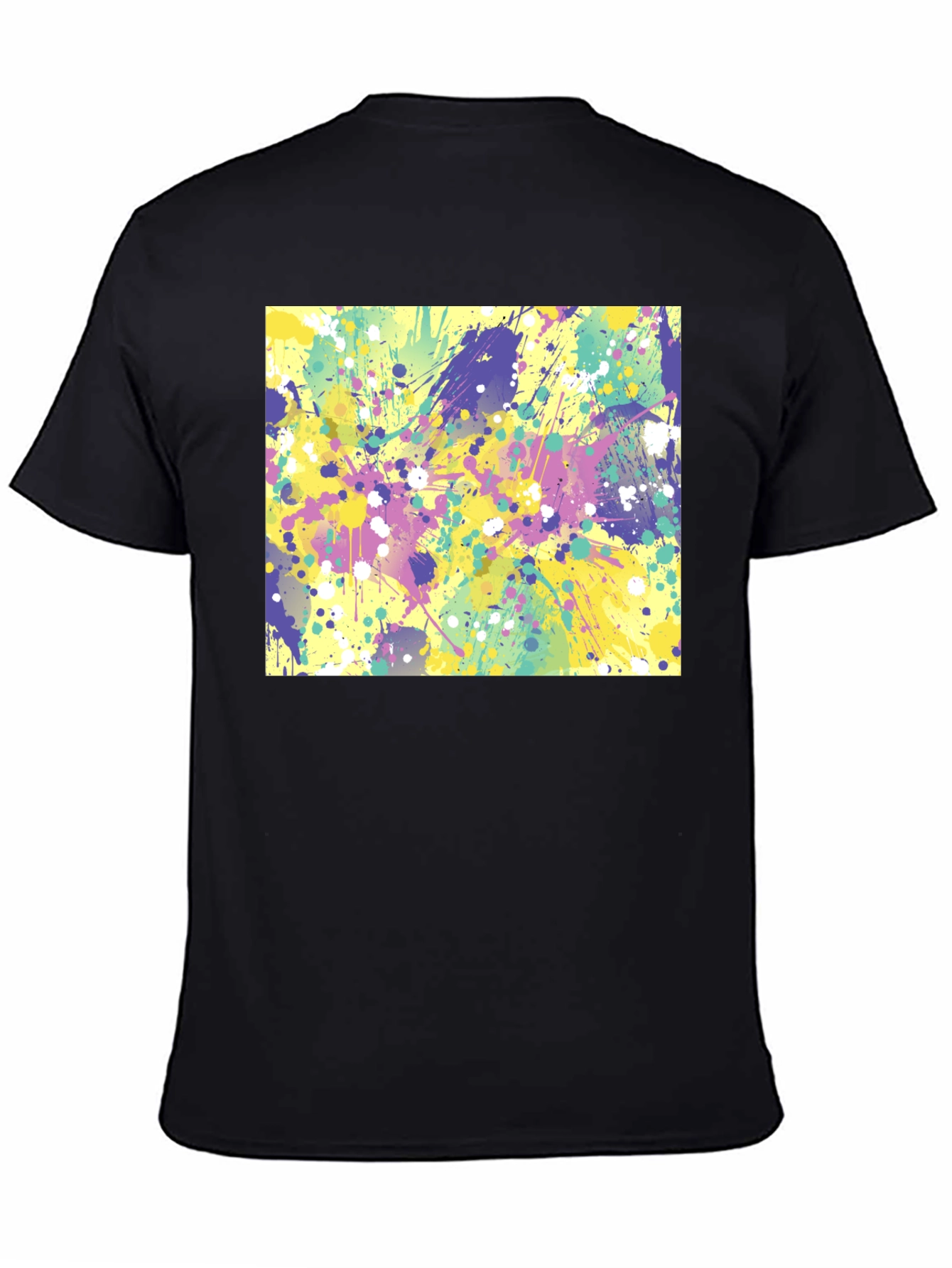 Abstract Splatter Art Black T-Shirt