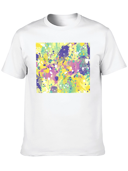 Abstract Splatter Art Black T-Shirt