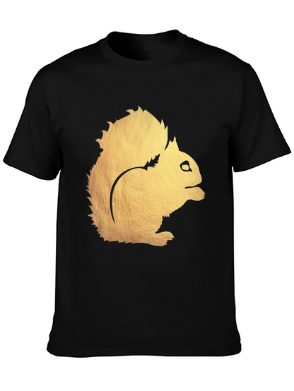 Squirrel Graphic Print Black T-Shirt