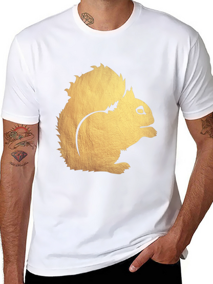 Squirrel Graphic Print Black T-Shirt
