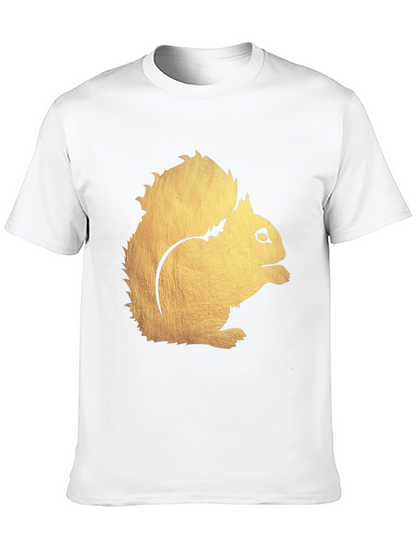 Squirrel Graphic Print Black T-Shirt