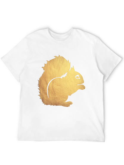 Squirrel Graphic Print Black T-Shirt
