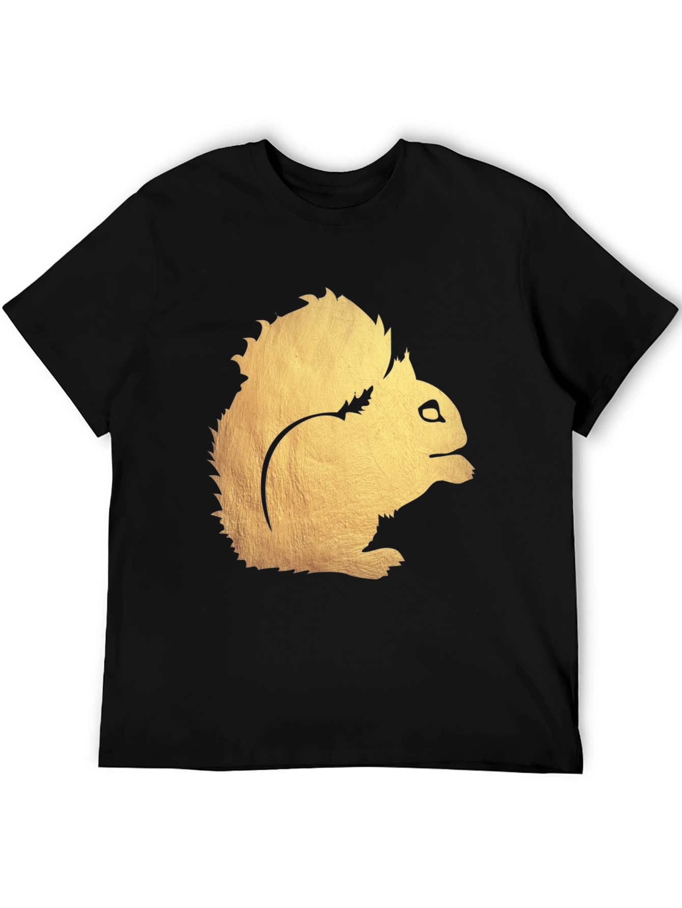 Squirrel Graphic Print Black T-Shirt
