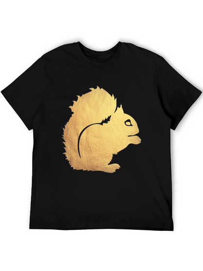 Squirrel Graphic Print Black T-Shirt