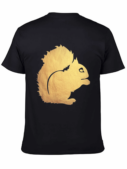 Squirrel Graphic Print Black T-Shirt