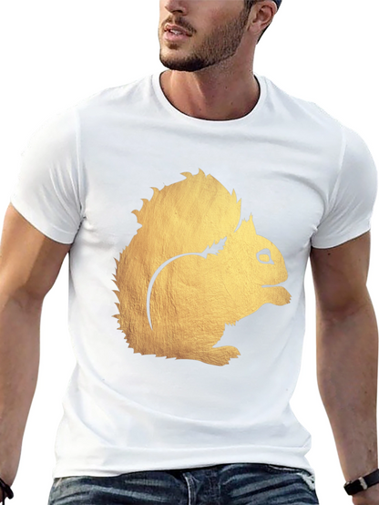 Squirrel Graphic Print Black T-Shirt