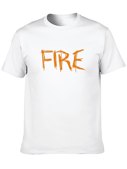 Fire Graphic T-Shirt - Bold Black Cotton Tee