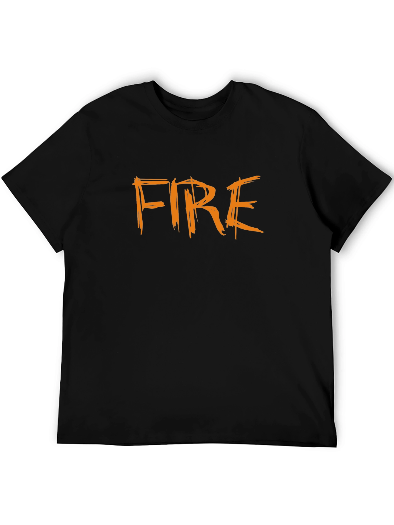 Fire Graphic T-Shirt - Bold Black Cotton Tee