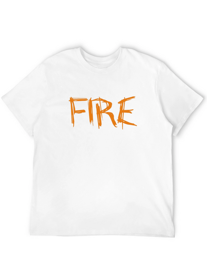 Fire Graphic T-Shirt - Bold Black Cotton Tee