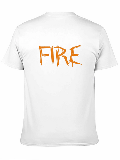 Fire Graphic T-Shirt - Bold Black Cotton Tee