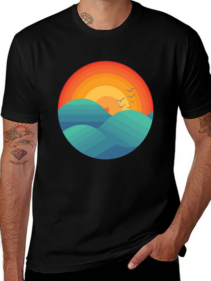 Sunset Waves Graphic Tee - Comfort Fit