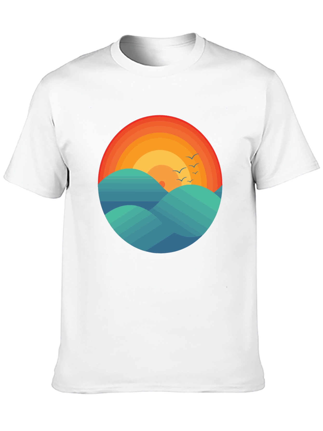 Sunset Waves Graphic Tee - Comfort Fit