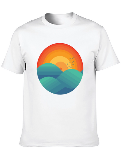 Sunset Waves Graphic Tee - Comfort Fit