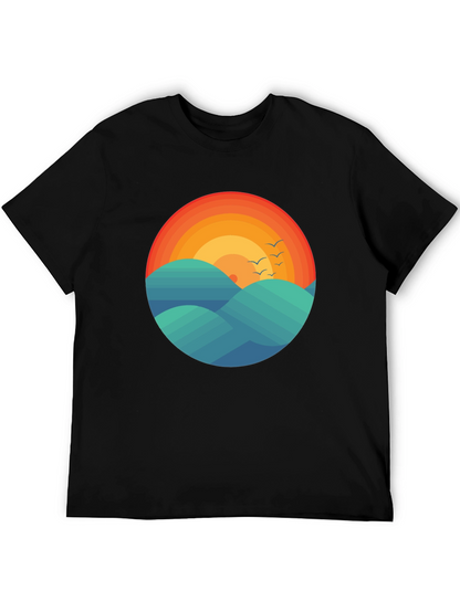 Sunset Waves Graphic Tee - Comfort Fit