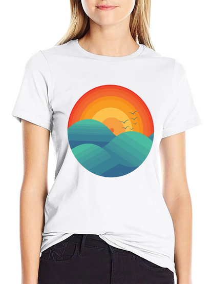 Sunset Waves Graphic Tee - Comfort Fit