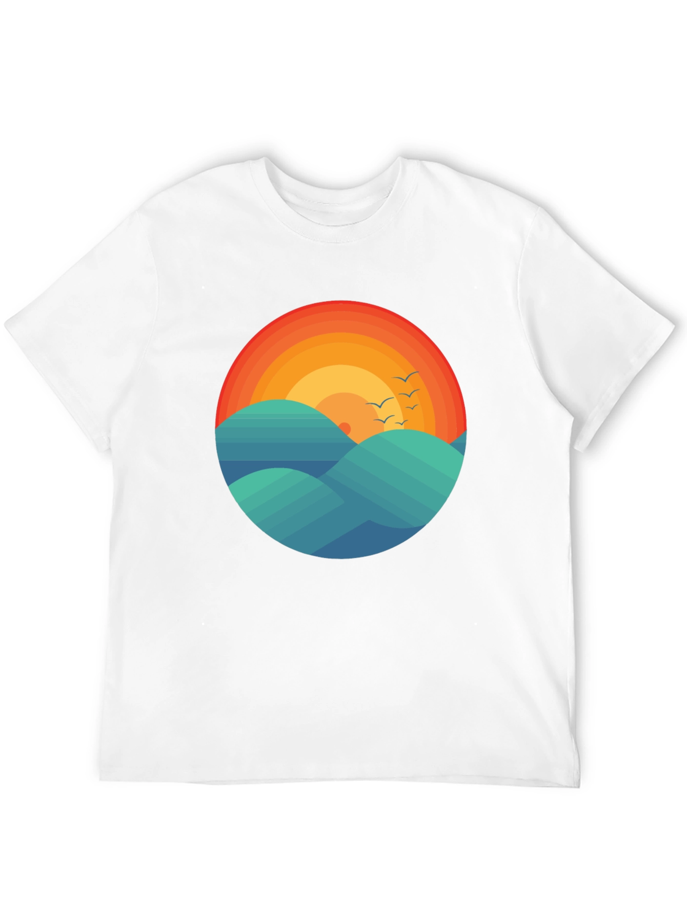 Sunset Waves Graphic Tee - Comfort Fit