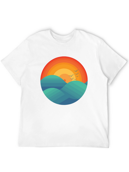 Sunset Waves Graphic Tee - Comfort Fit