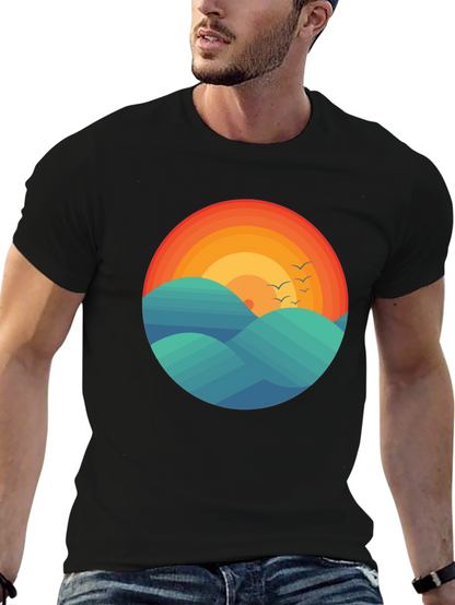 Sunset Waves Graphic Tee - Comfort Fit