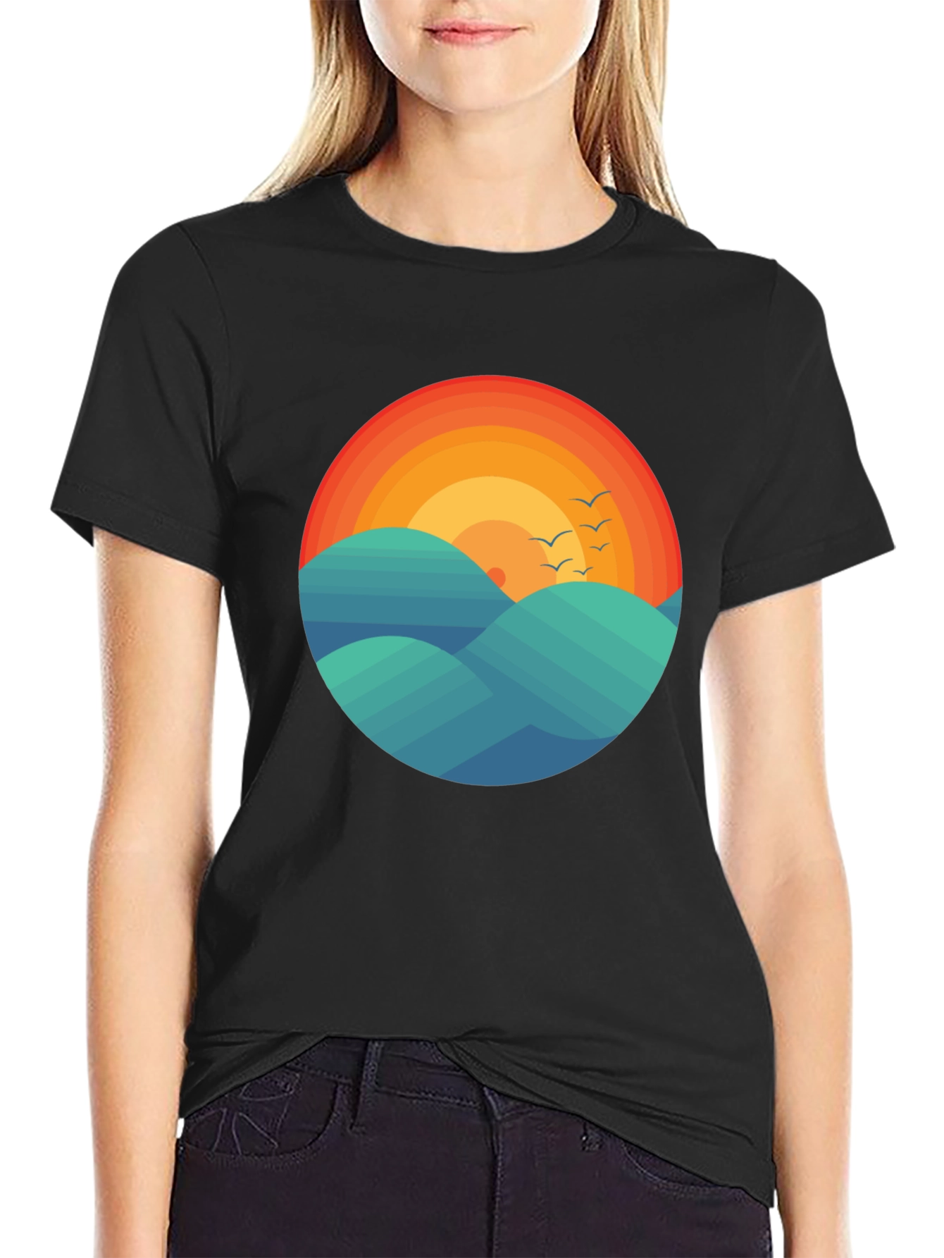 Sunset Waves Graphic Tee - Comfort Fit