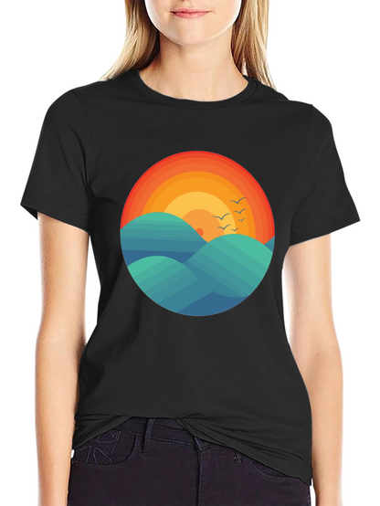 Sunset Waves Graphic Tee - Comfort Fit