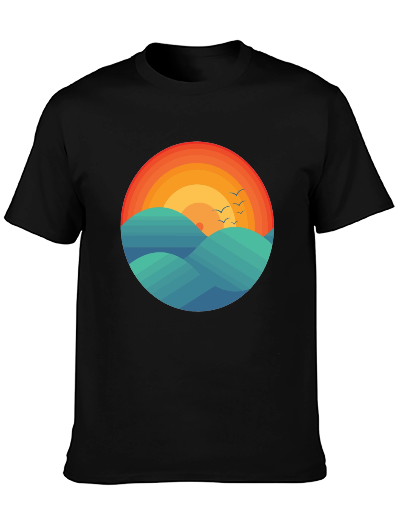 Sunset Waves Graphic Tee - Comfort Fit
