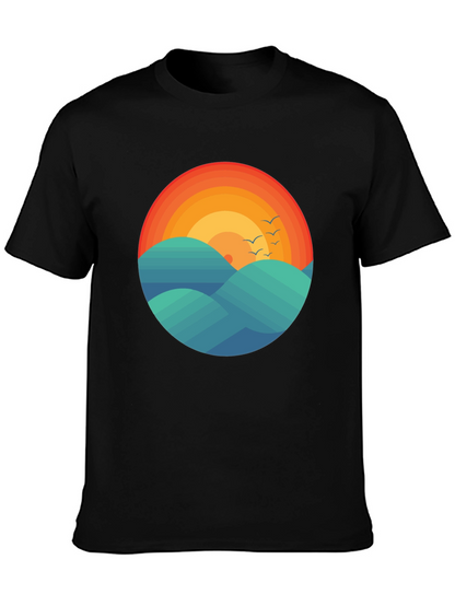 Sunset Waves Graphic Tee - Comfort Fit