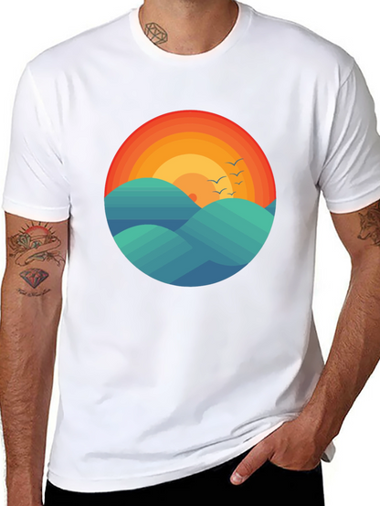 Sunset Waves Graphic Tee - Comfort Fit