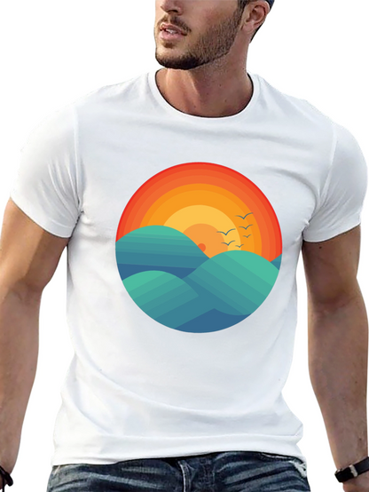 Sunset Waves Graphic Tee - Comfort Fit