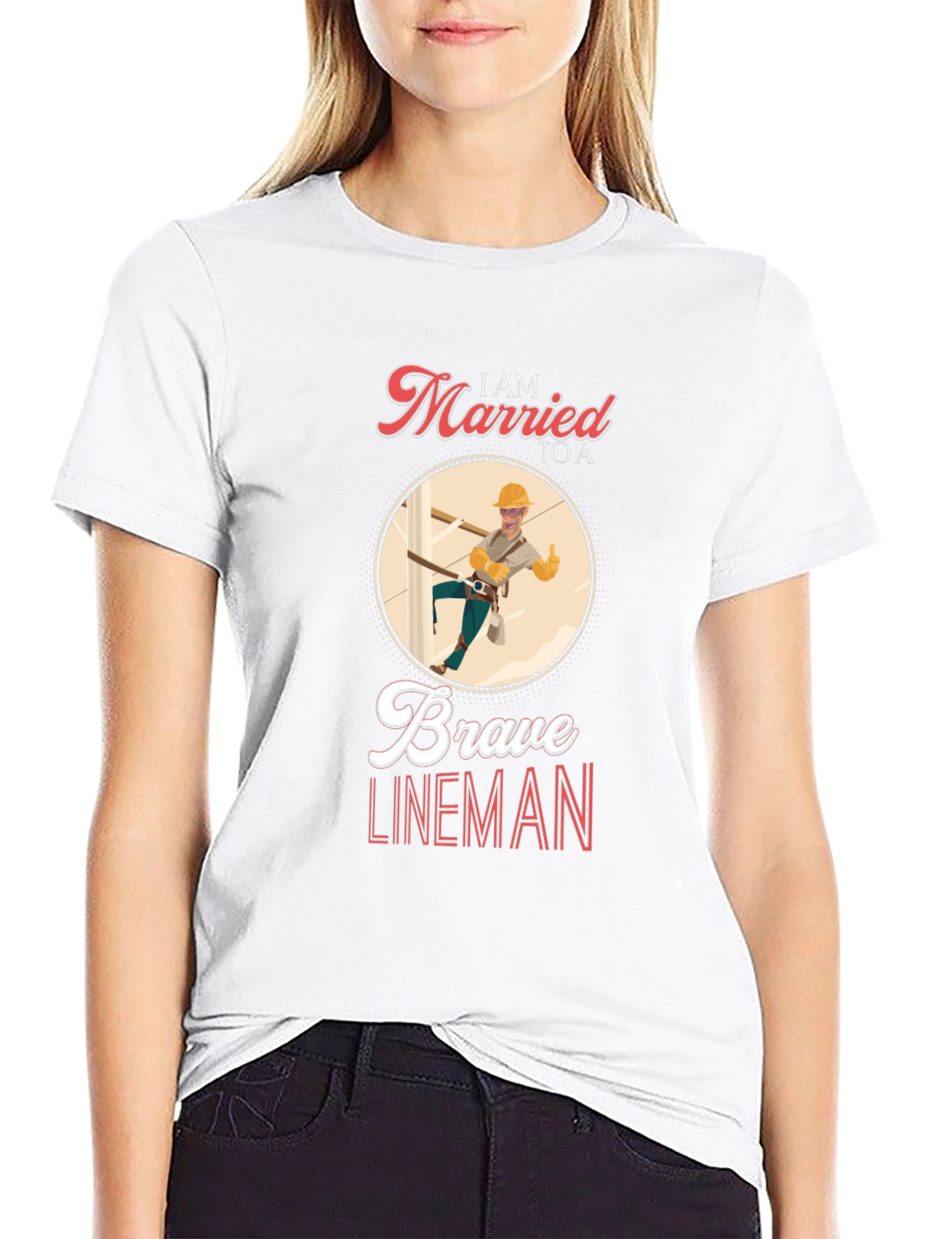 I AM MARRIED TO A Brave Lineman T-Shirt