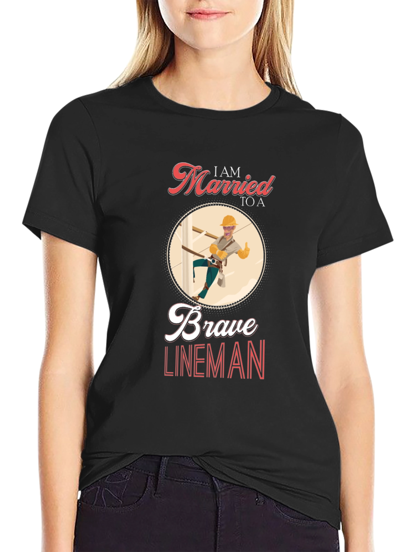 I AM MARRIED TO A Brave Lineman T-Shirt