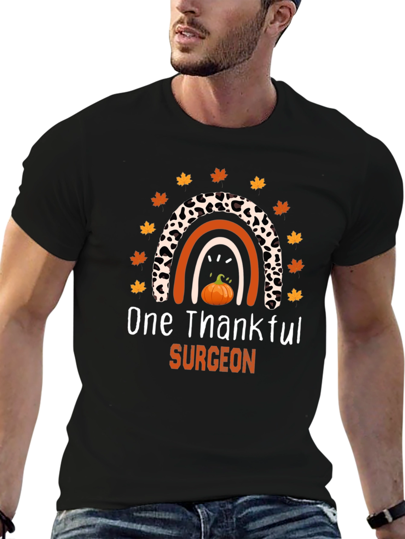 Thankful Surgeon Thanksgiving Rainbow T-Shirt